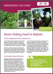 An Agroecology Case Study on Never Ending Food in Malawi, from the Alliance for Food Sovereignty in Africa (AFSA), winner of the 2016 Food Sovereignty Prize (http://afsafrica.org/case-studies/) 